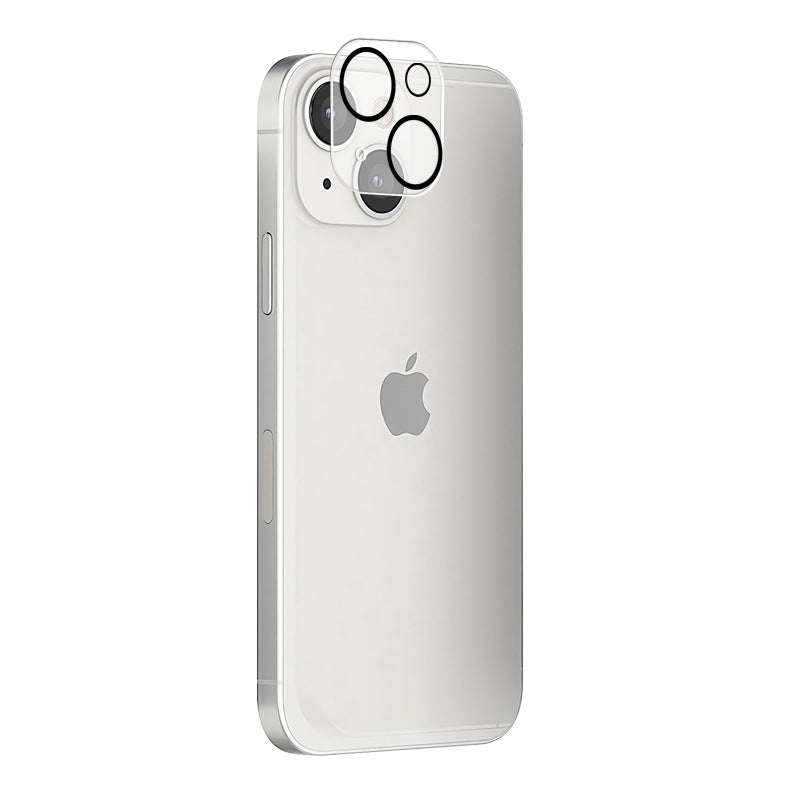 Uniqkart For iPhone 15 Plus Silk Printing Camera Lens Film Tempered Glass Lens Protector with Night Circle