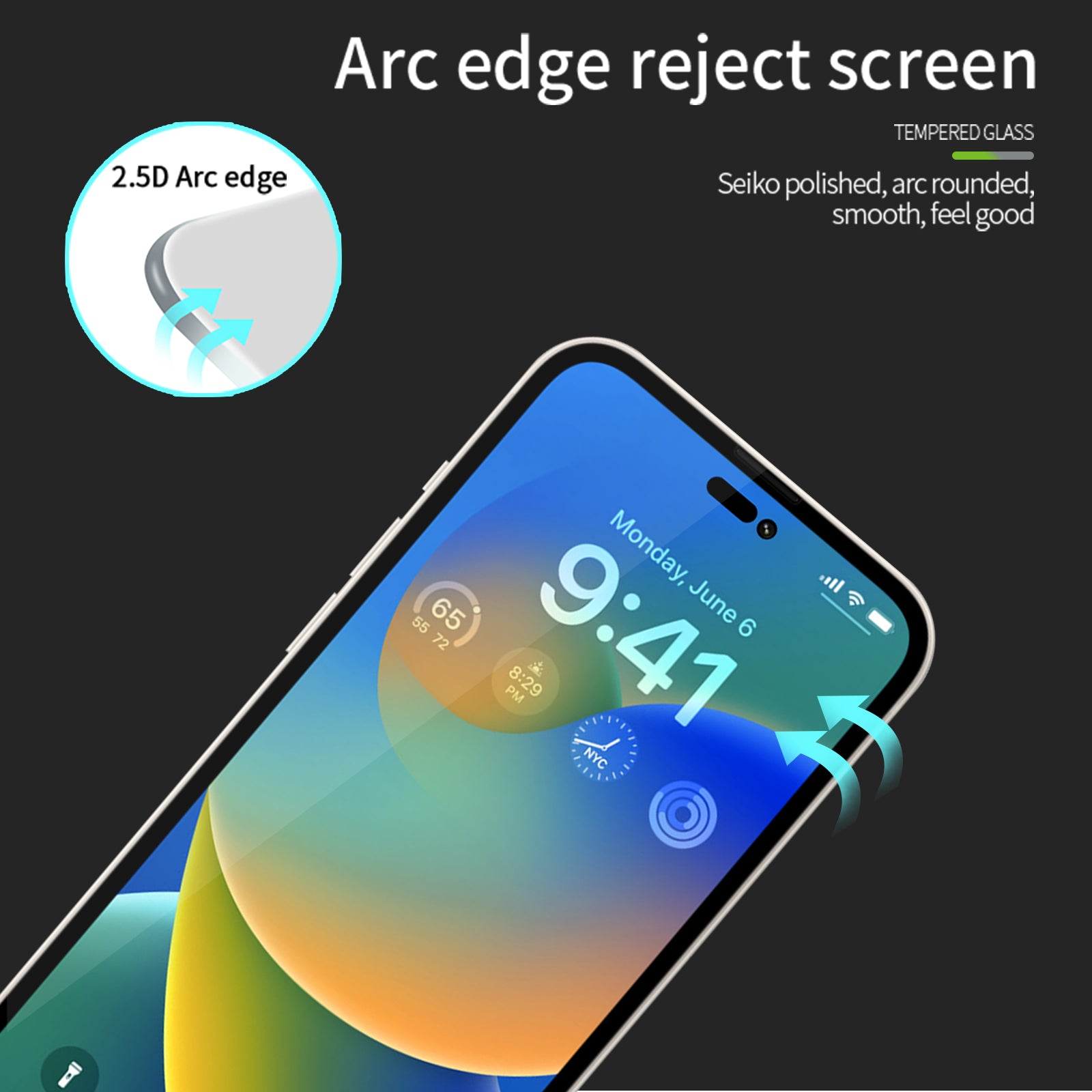 Uniqkart Tempered Glass Film Series-1 for iPhone 15 Pro Max Full Glue Screen Protector High Aluminum-silicon Glass Screen Film