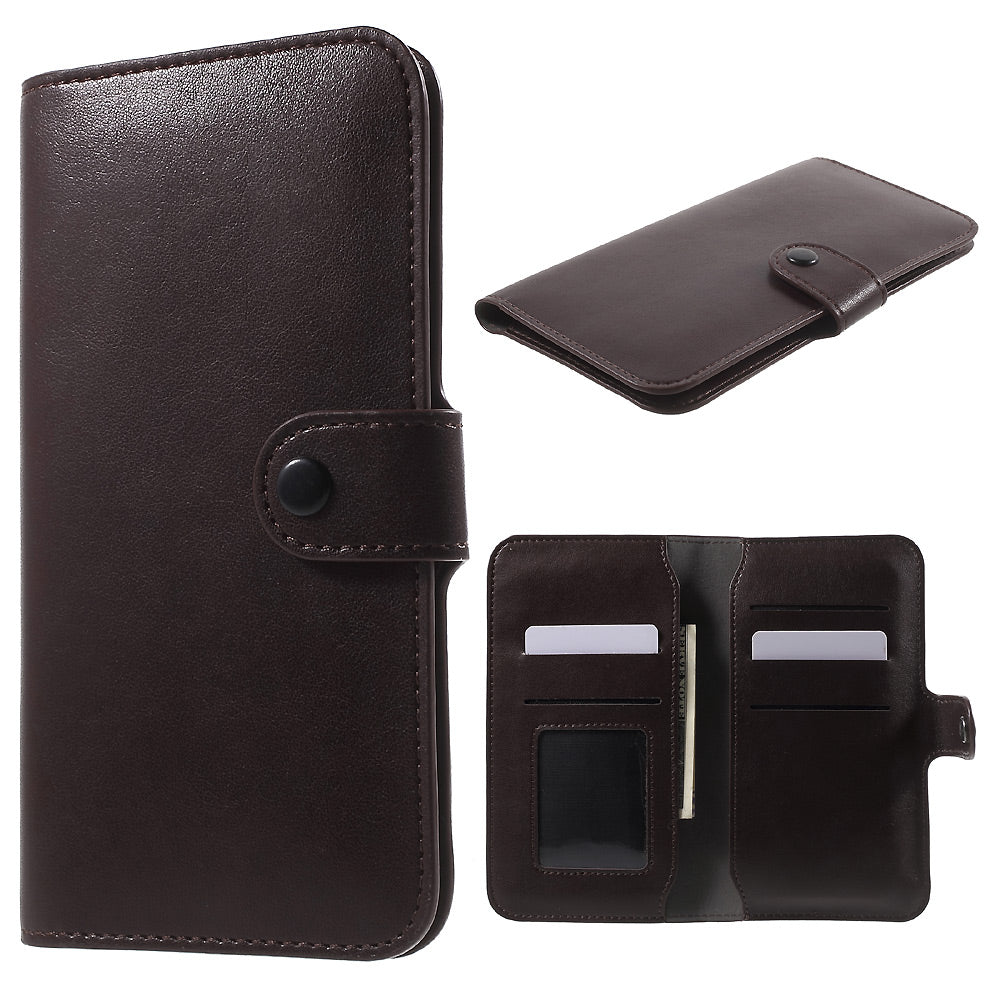 Wallet Purse Leather Cover for iPhone 6s/6, Size: 140 x 68 x 10mm - Coffee