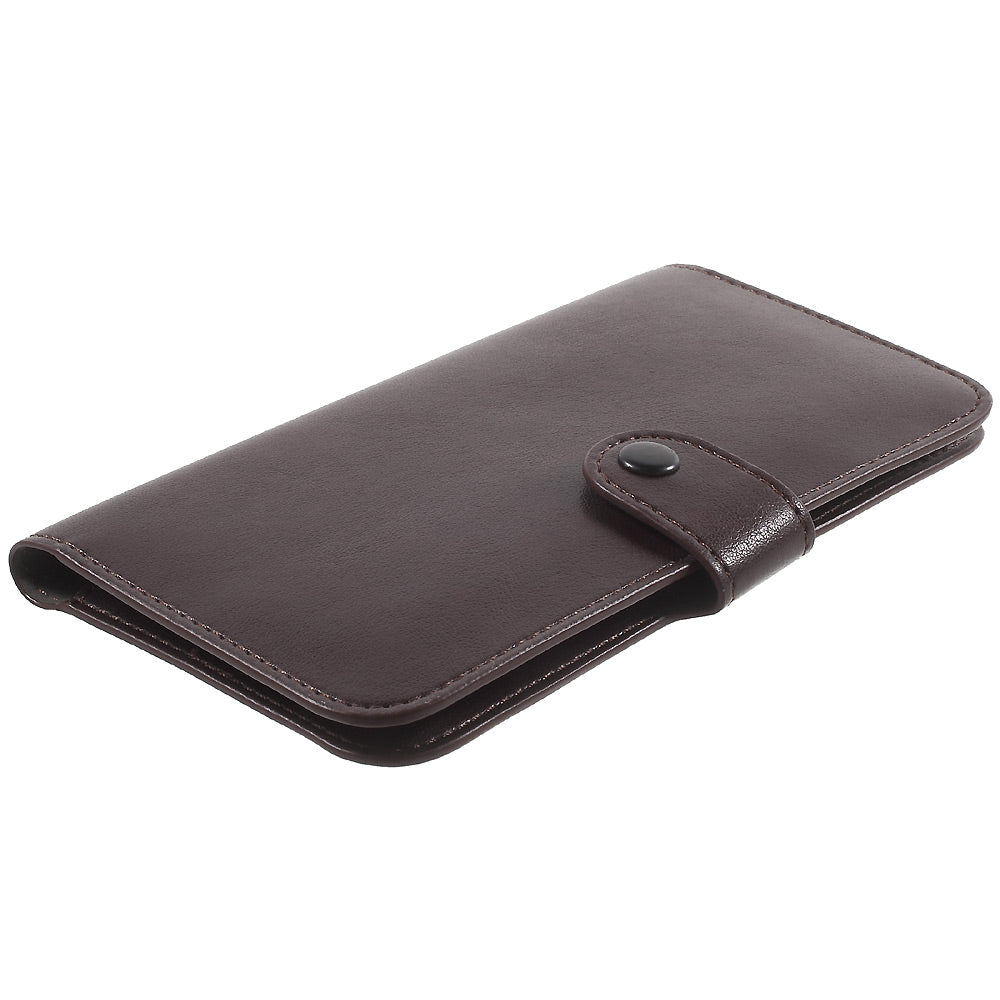 Wallet Purse Leather Cover for iPhone 6s/6, Size: 140 x 68 x 10mm - Coffee