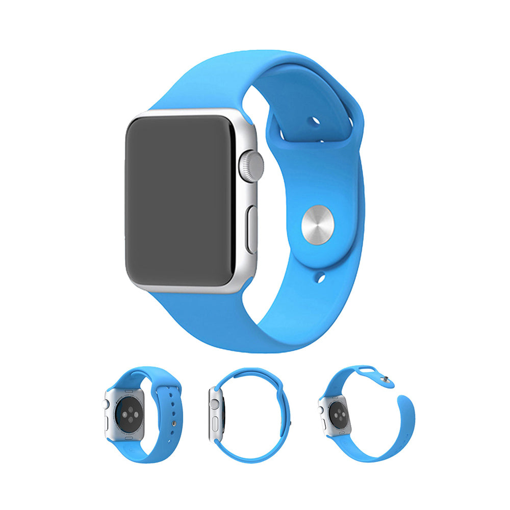 Uniqkart for Apple Watch Series 8 7 41mm / Series 6 SE / SE(2022) 5 4 40mm / Series 3 2 1 38mm Silicone Sport Wristband - Blue