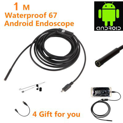 1m AN97 Waterproof Micro USB Endoscope Inspection with 6 LED for OTG Function Android Phone