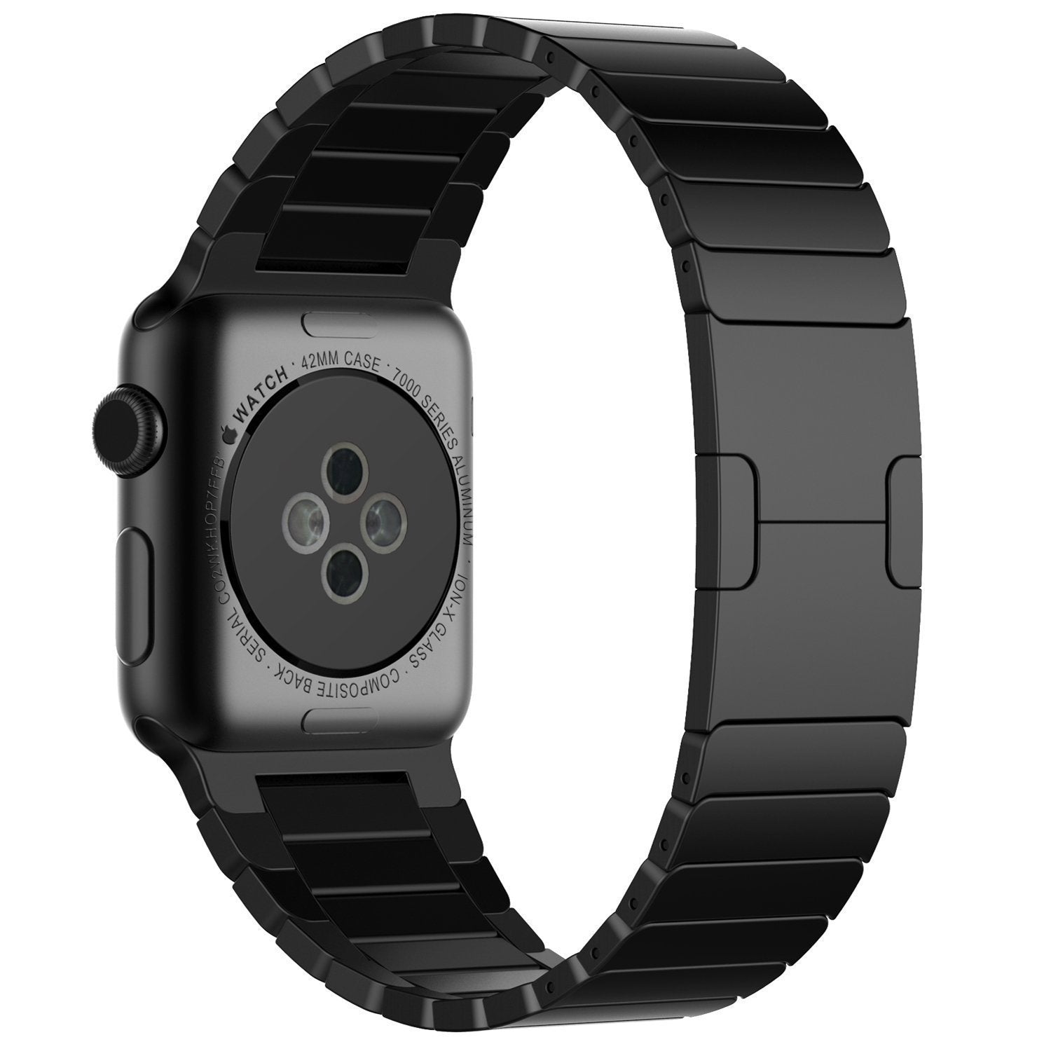 1:1 Scale Stainless Steel Link Bracelet for Apple Watch Series 8 7 41mm / Series 6 SE / SE(2022) 5 4 40mm / Series 3 2 1 38mm - Black