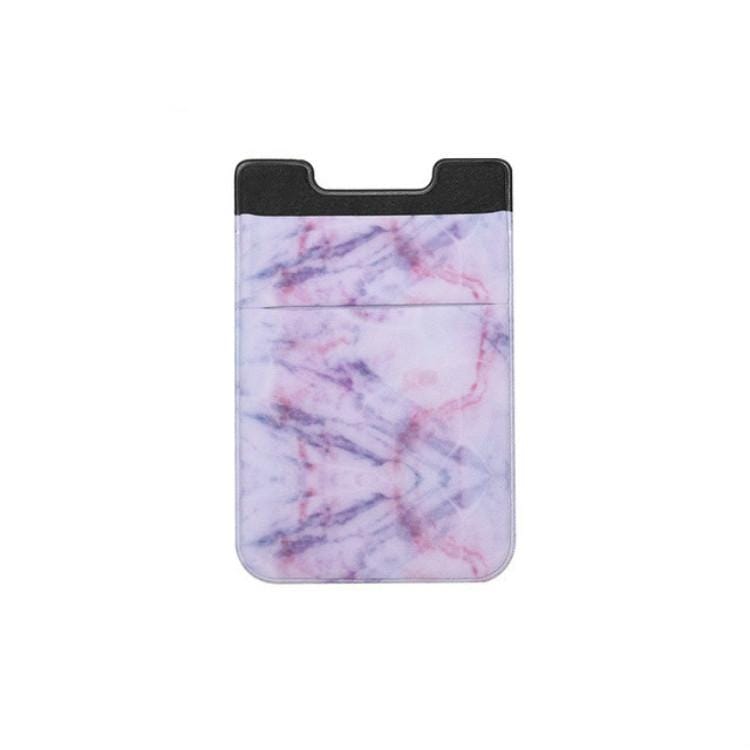 Marble Pattern Road Stretch Phone Back Plastic Card Holder Sticky Phone Clip (White)