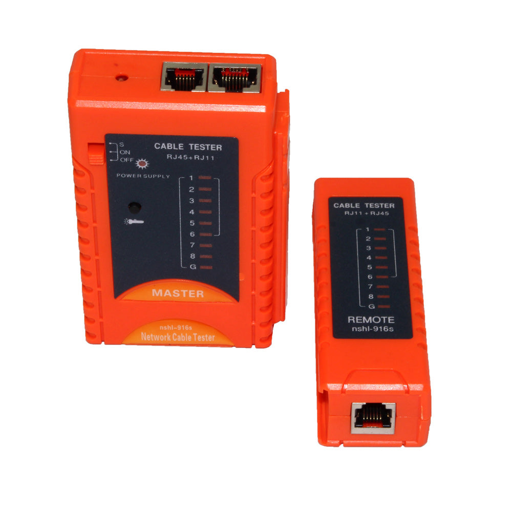 NSHI-916s RJ45 + RJ11 Network LAN Cable Tester - Orange