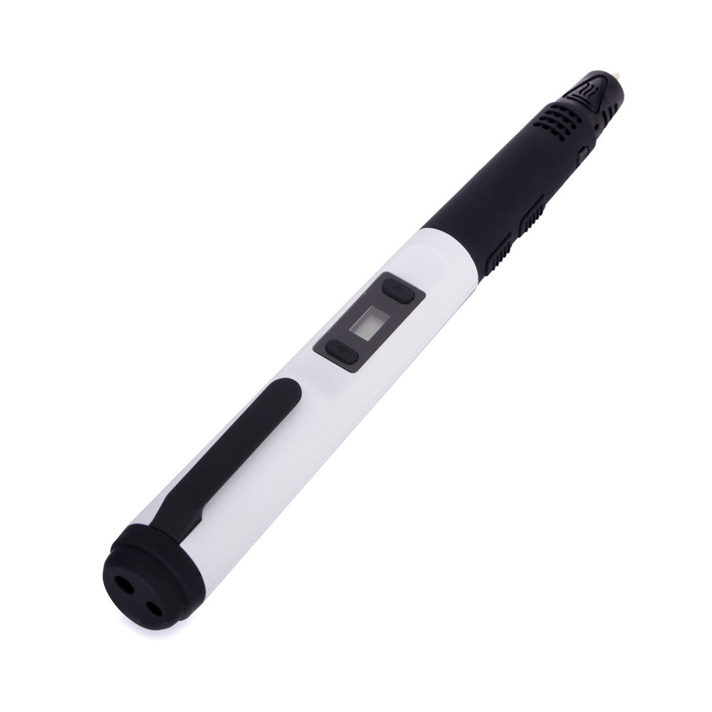Intelligent 3D Printing Pen with LCD Display F10 for Doodling, Art & Craft Making - White