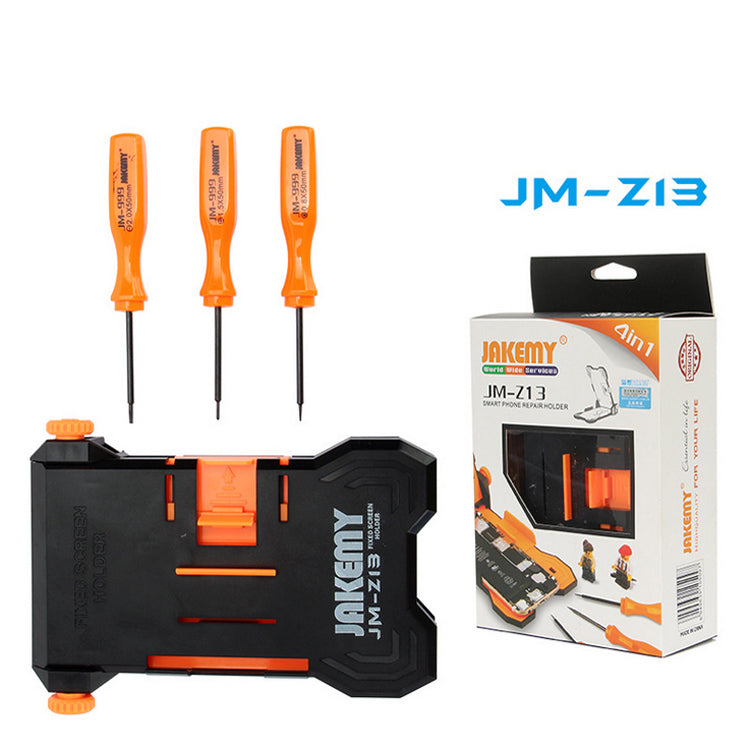 Jakemy JM-Z13 4-in-1 PCB Repair Smartphone Holder + 3 Screwdrivers Repairing Tool Kit