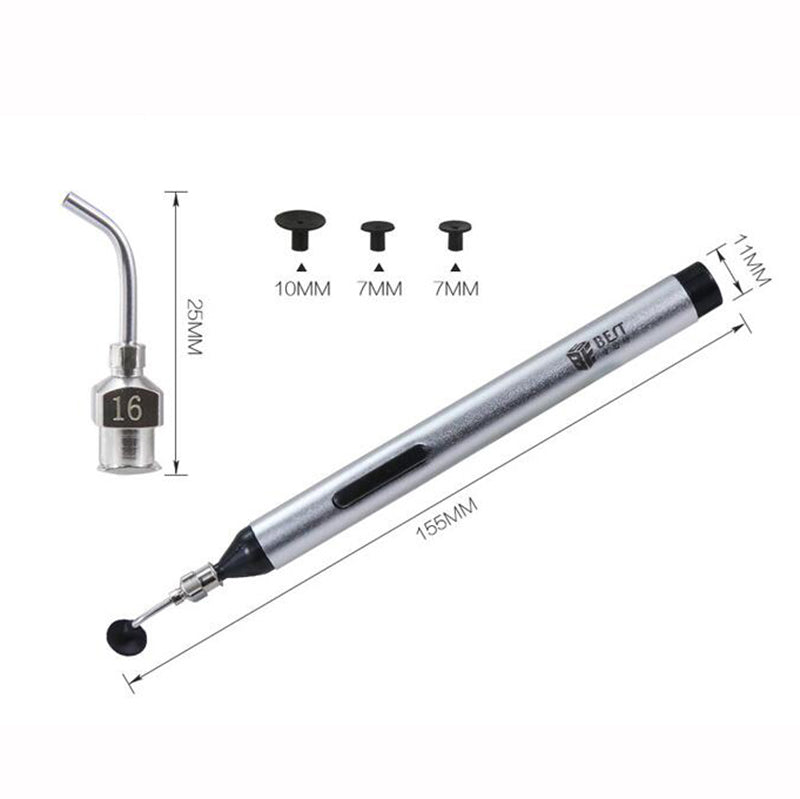 Uniqkart Uniqkart-939 Vacuum Suction Pen IC Absorb Chip Tool Easy Pick-up with 3 Suction Headers