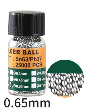 1 Bottle Tin BGA Reballing Soldering Balls for BGA Rework Repair Tools - Diameter: 0.65mm