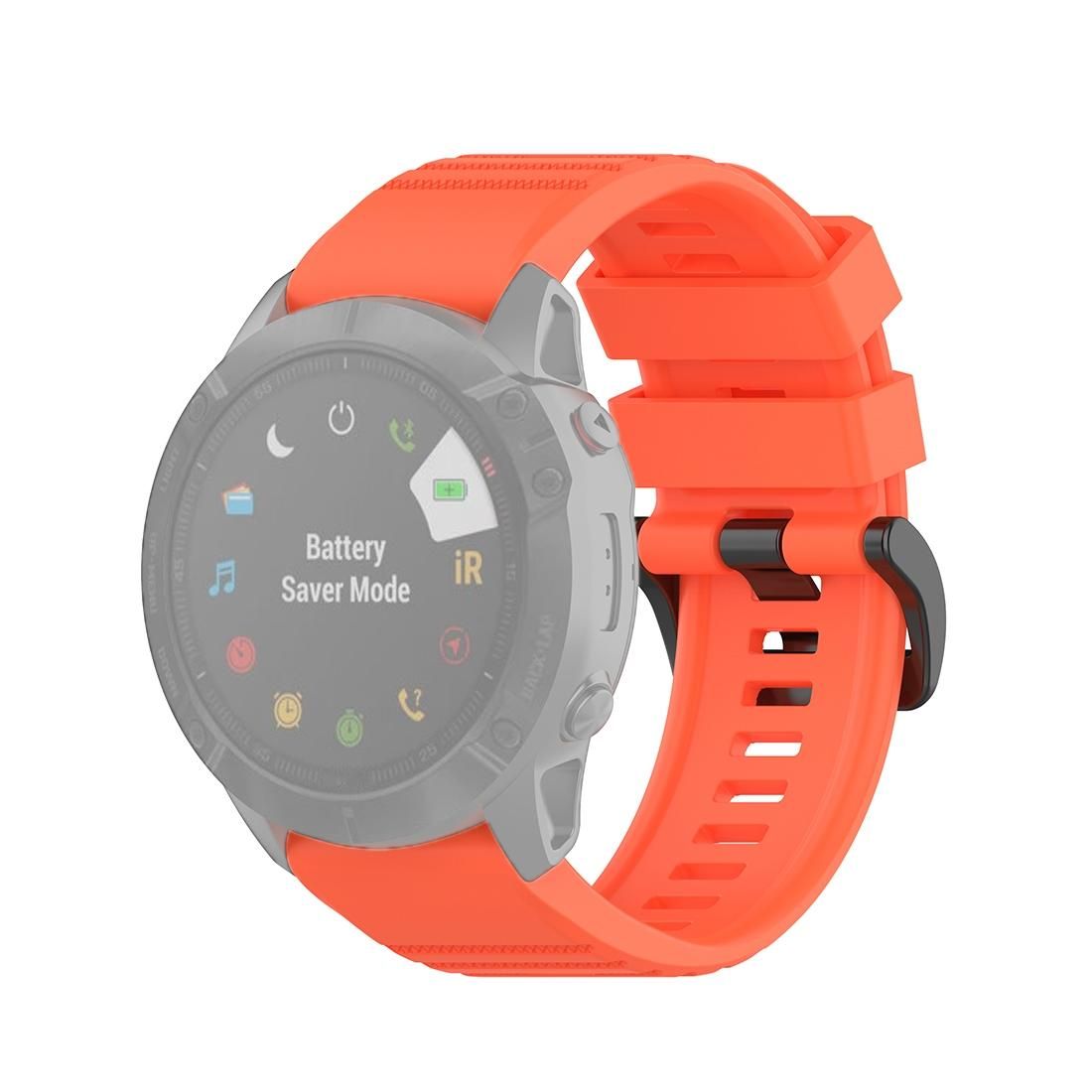 For Garmin Fenix 6X 26mm Quick Release Official Texture Wrist Strap Watchband with Plastic Button (Coral Red)