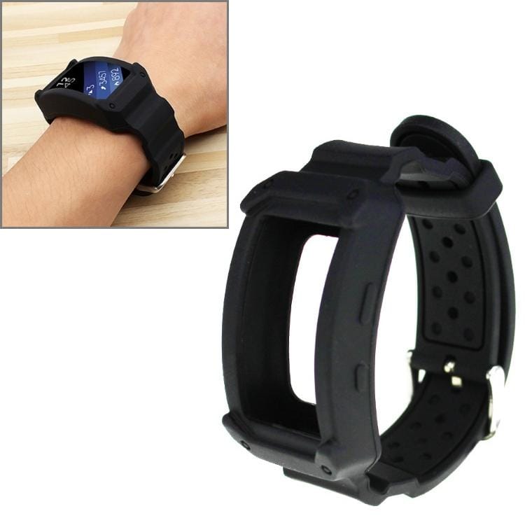 For Samsung Gear Fit2 / Pro Silicone Replacement Strap Watchband, Style:Black