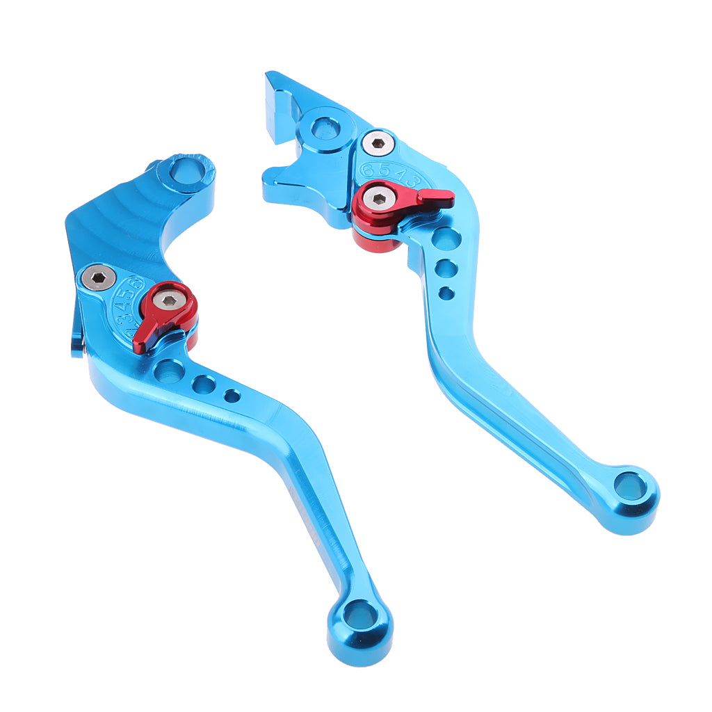 2 Pieces Adjustable Hand Brake & Clutch Levers for Honda Grom MSX125 Blue