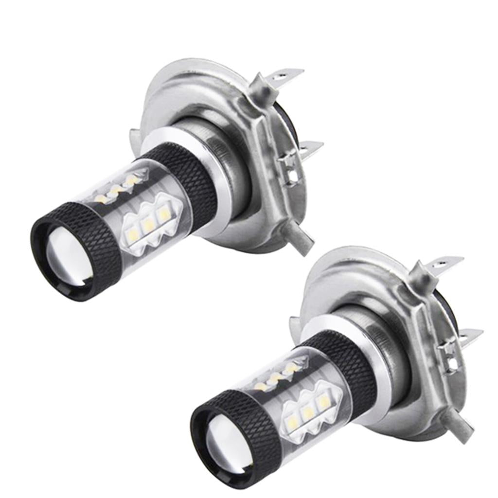 2 Pieces H4 80W 2828 High Power Fog Light Driving DRL LED Bulb White