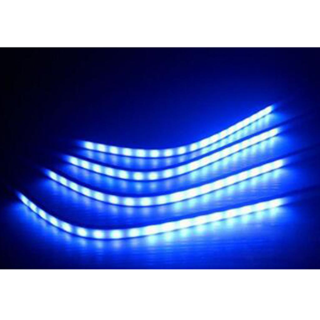 2 Pieces 5050-SMD RGB Car Grille Lamp LED Strip Neon Flash Lamp Multi Color