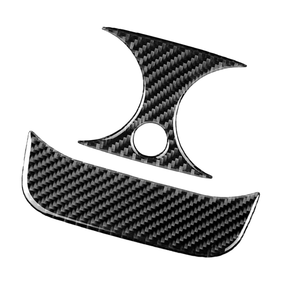 2PCS Rear Carbon Fiber Car Outlet Cover Sticker for  Black