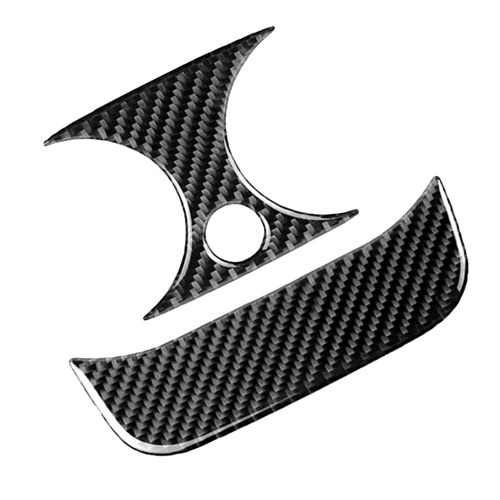 2PCS Rear Carbon Fiber Car Outlet Cover Sticker for  Black