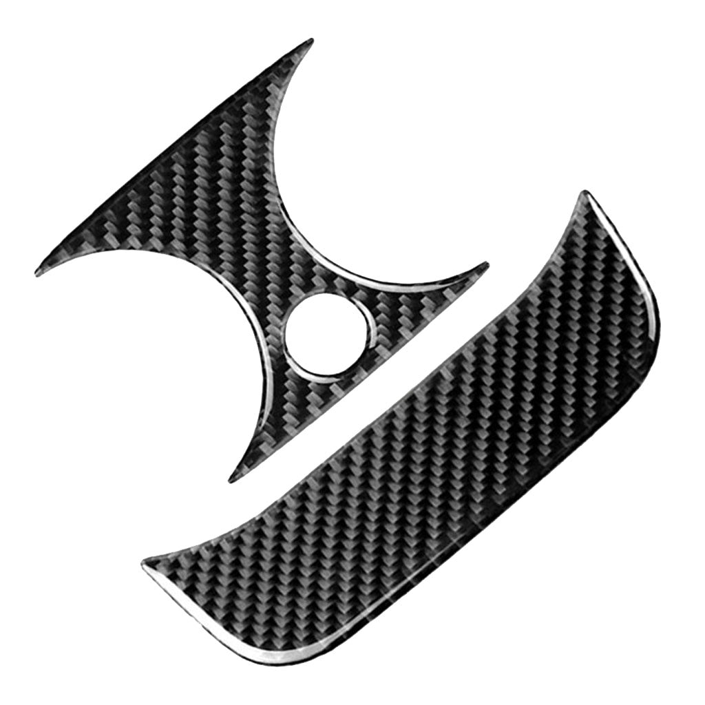 2PCS Rear Carbon Fiber Car Outlet Cover Sticker for  Black