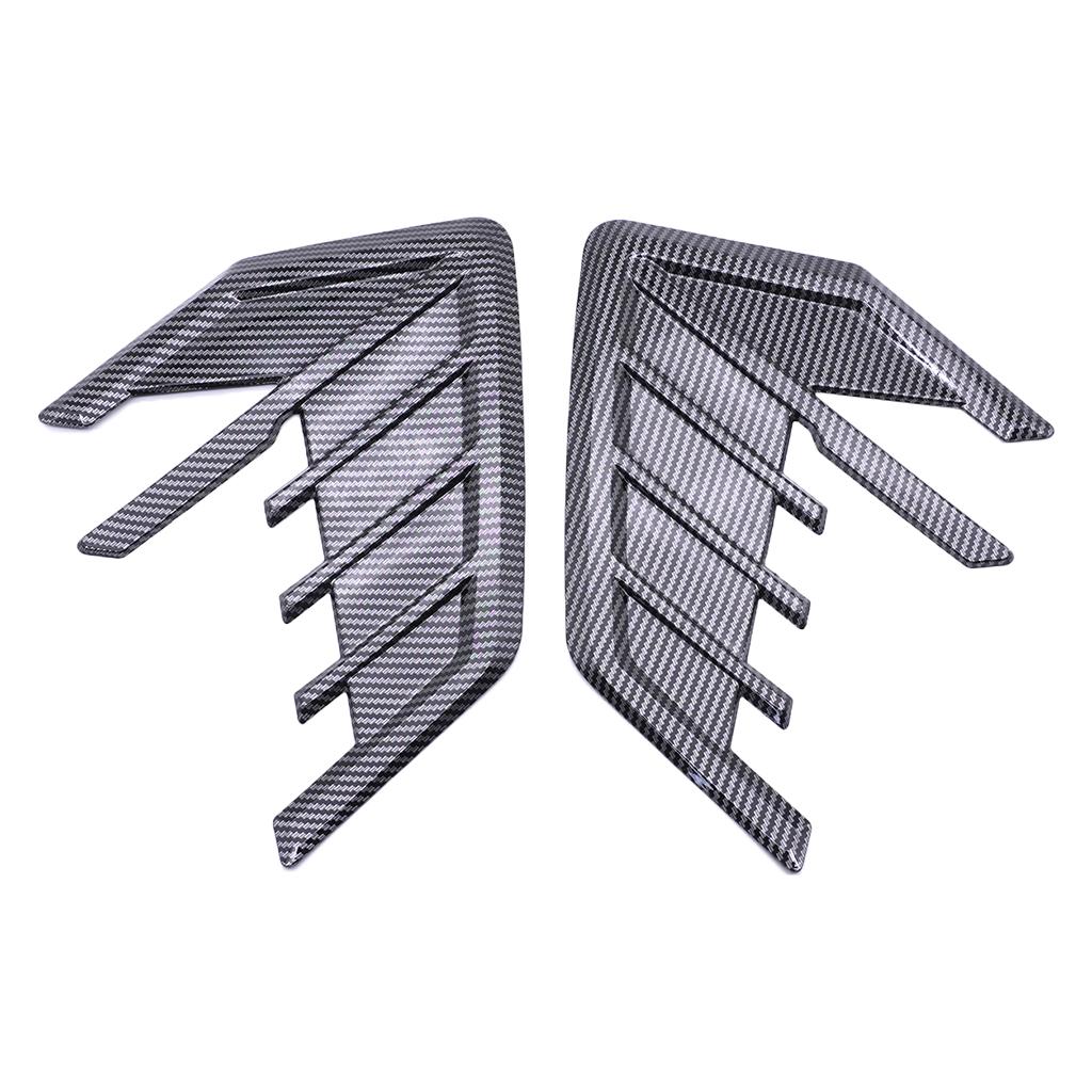 2Pcs Car Side Air Flow Fenders Sticker 3D Stickers TPU Carbon fiber pattern