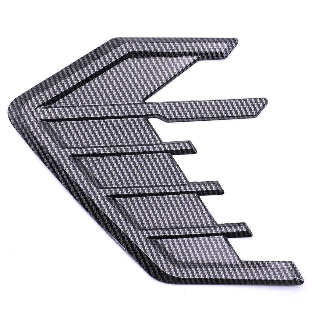 2Pcs Car Side Air Flow Fenders Sticker 3D Stickers TPU Carbon fiber pattern