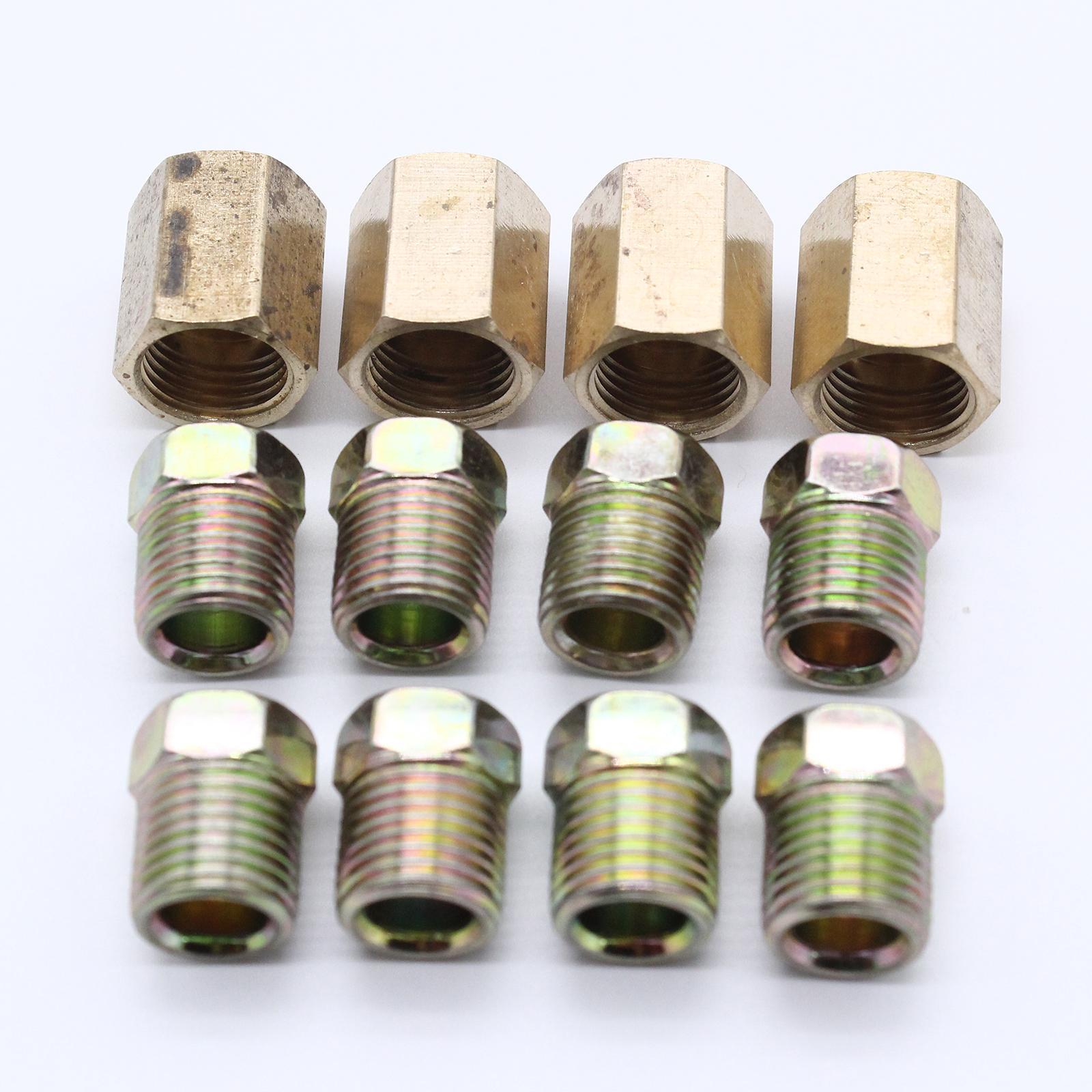 1/4 inch Brake Line Connector Fittings Brass Unions 8 T Connector