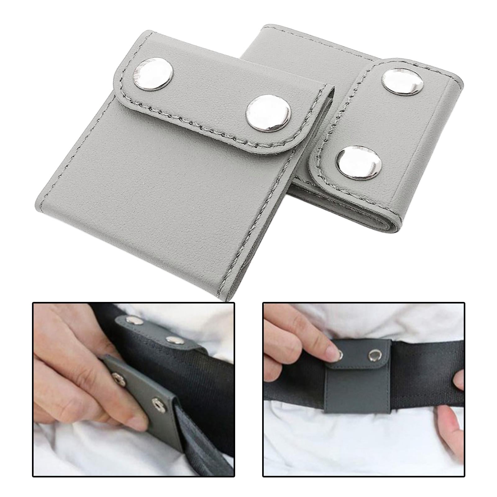 2Pcs Car Seatbelt Adjuster Neck Protect for Kids Adults gray snap button