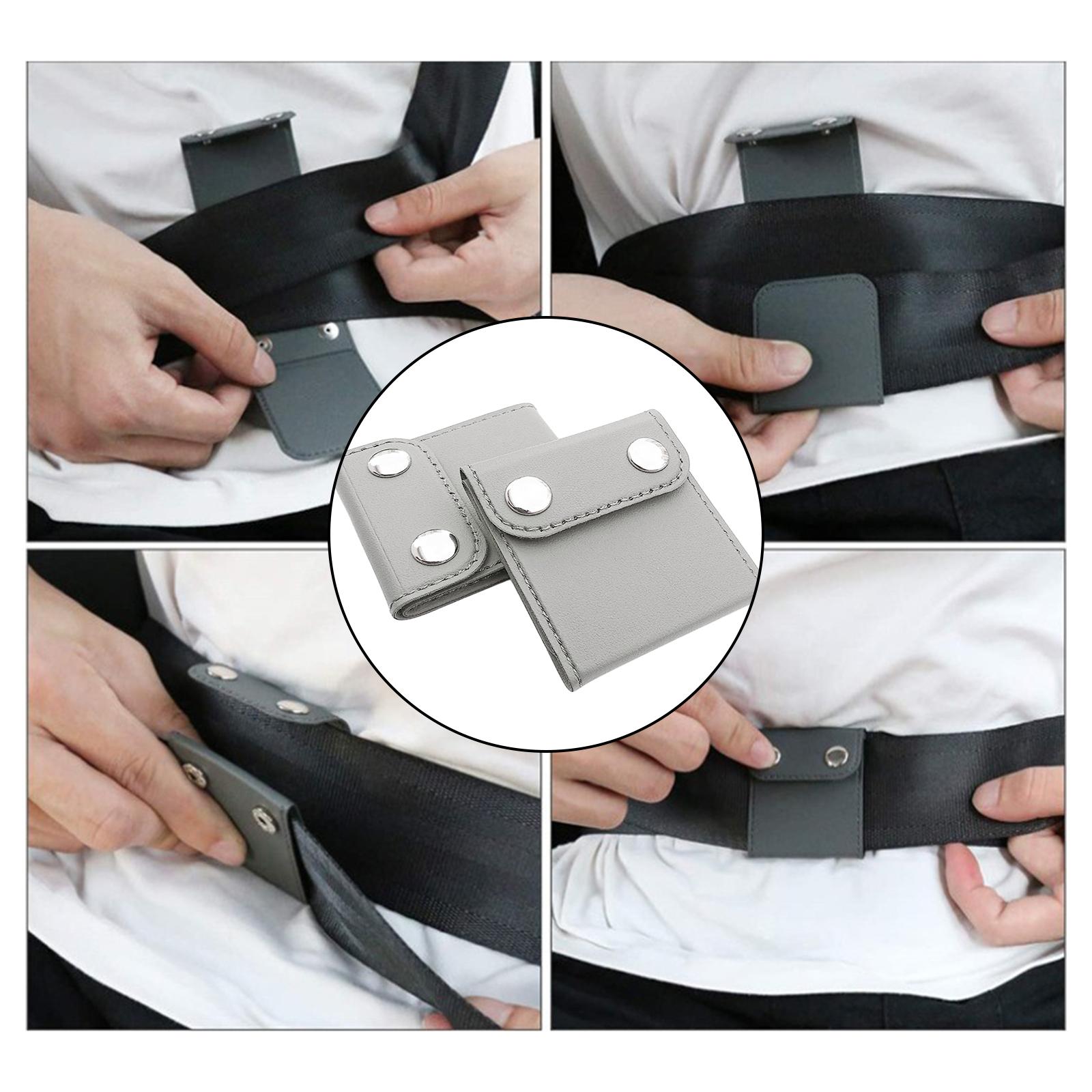 2Pcs Car Seatbelt Adjuster Neck Protect for Kids Adults gray snap button