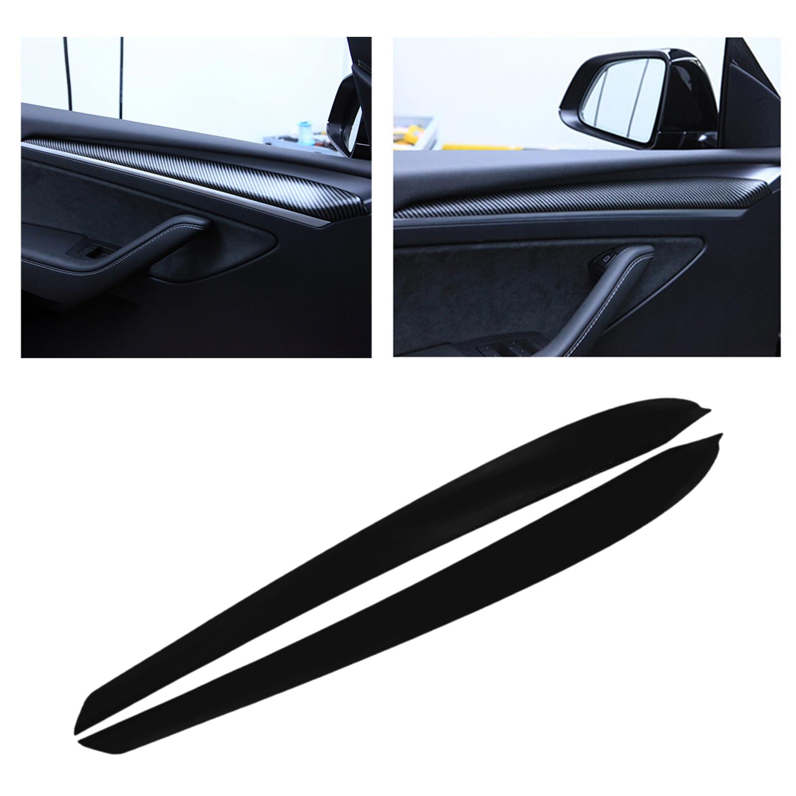 2Pcs Inner Door Panel Strip Trim for Tesla Model 3/Y 2020-2021 Matte Black