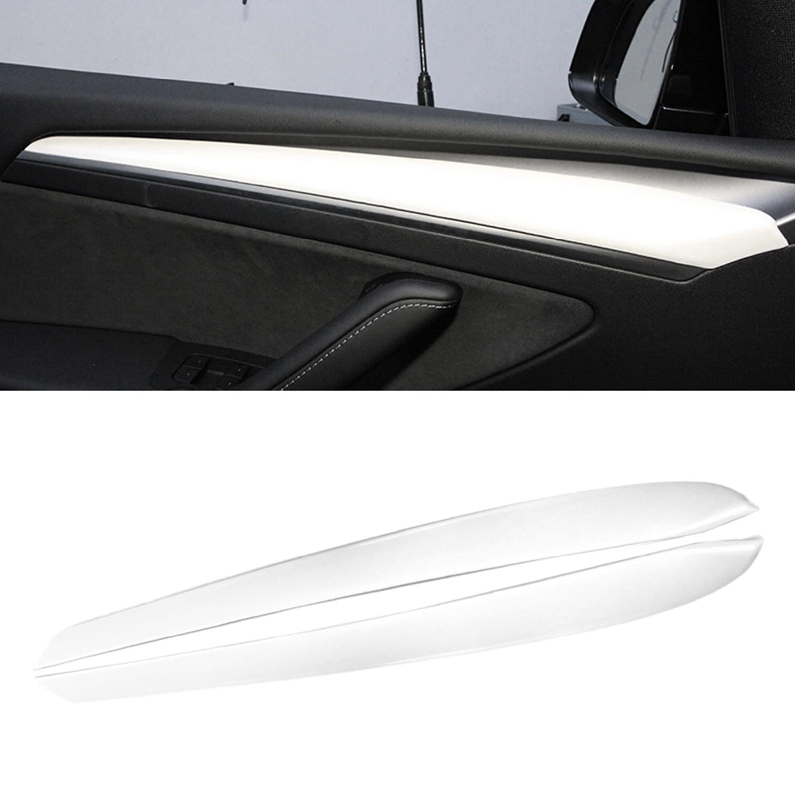 2Pcs Inner Door Panel Strip Trim for Tesla Model 3/Y 2020-2021 White