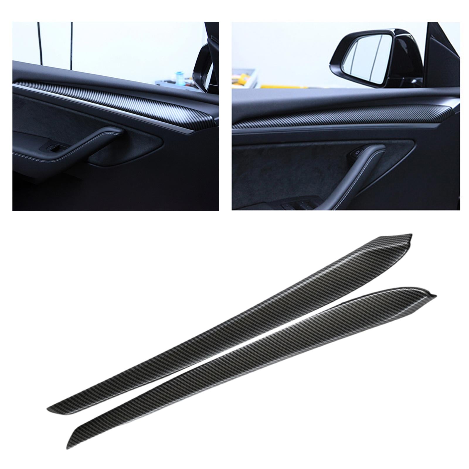 2Pcs Inner Door Panel Strip Trim for Tesla Model 3/Y 2020-2021 Matte Carbon