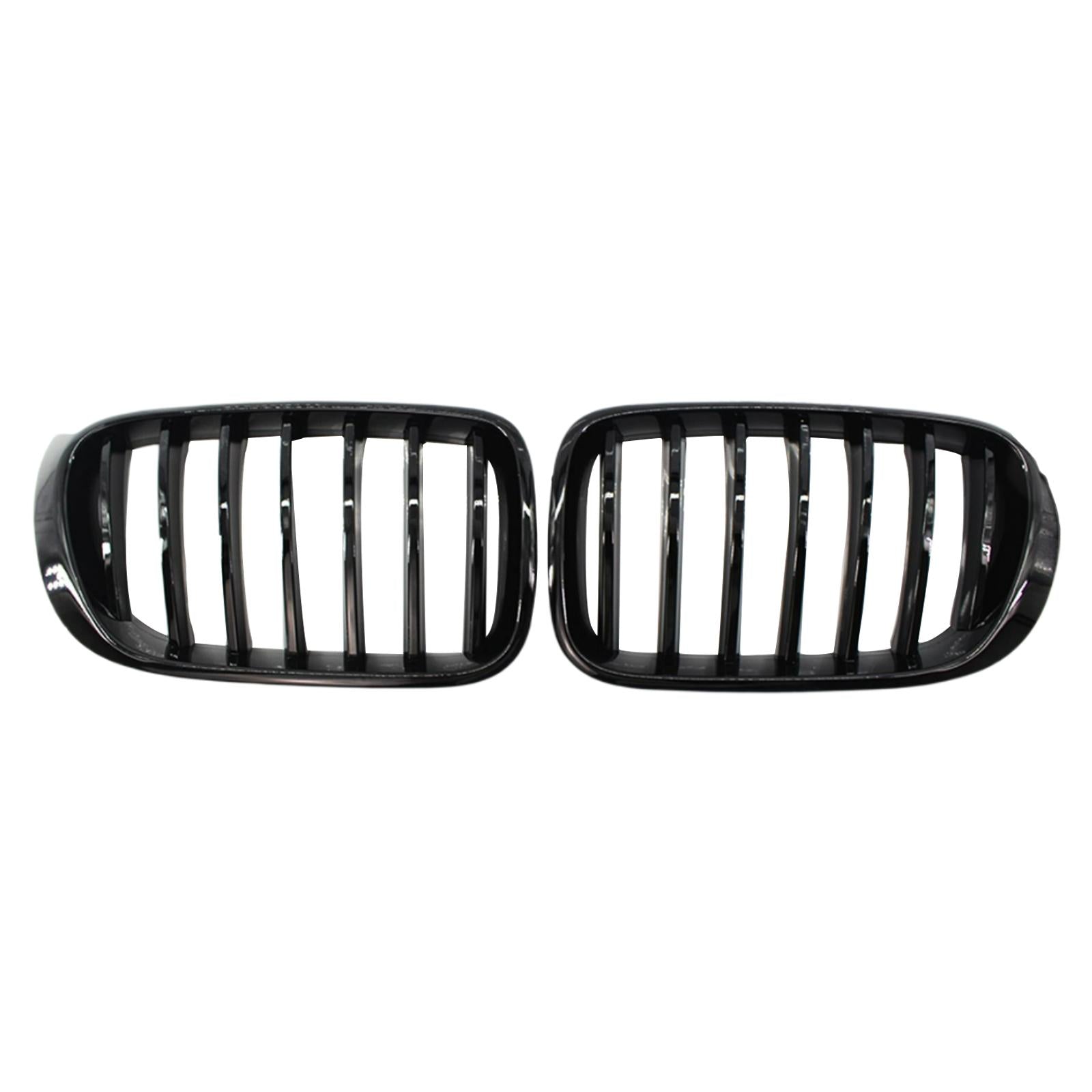 2Pcs Front Bumper Grille Kidney Grill Fit for BMW F26 3 Series 14-17 Parts Gloss Black