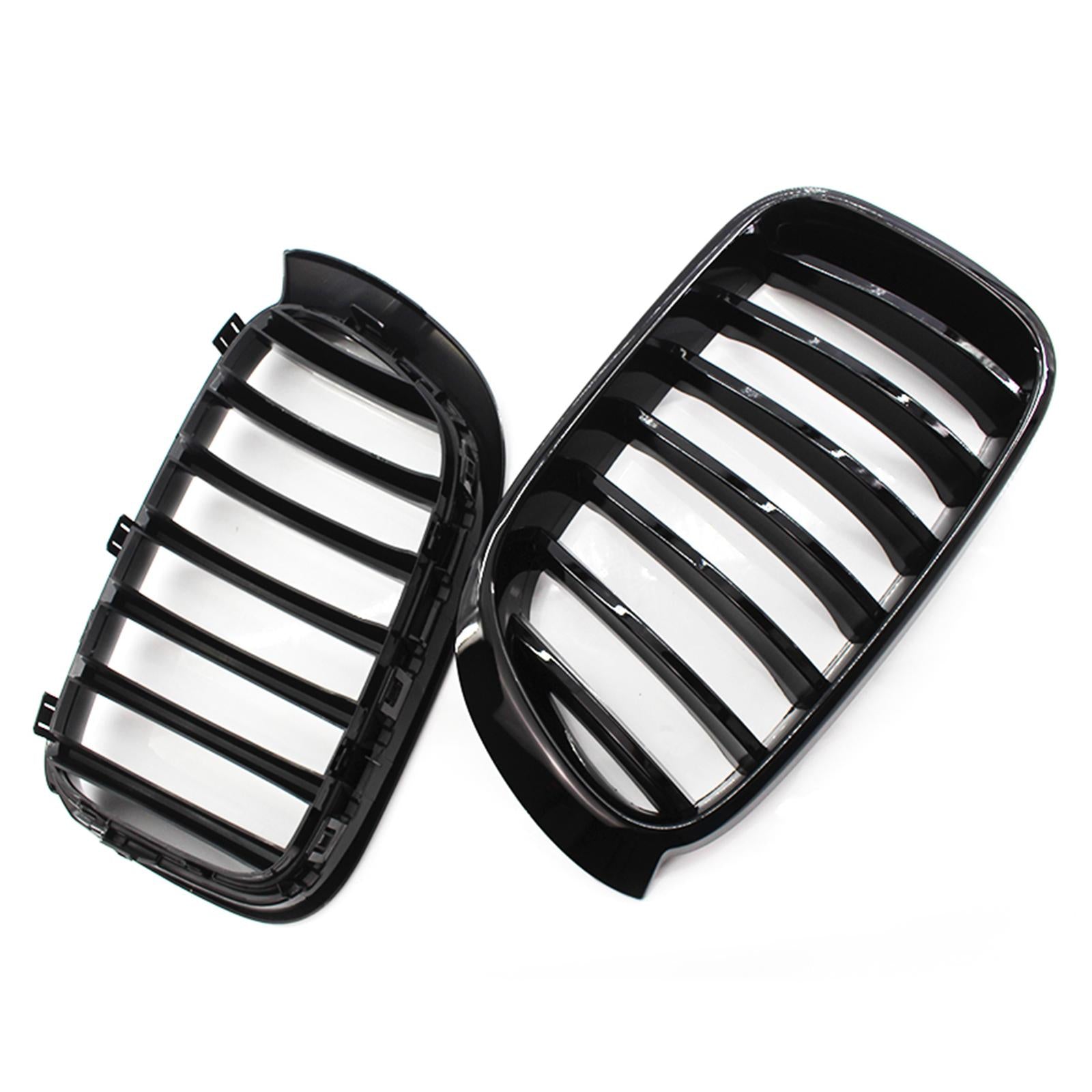 2Pcs Front Bumper Grille Kidney Grill Fit for BMW F26 3 Series 14-17 Parts Gloss Black