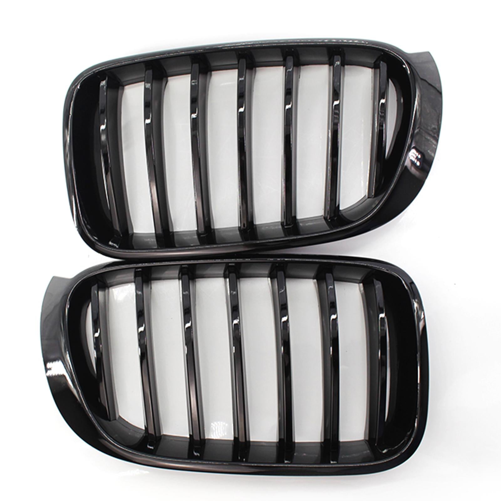 2Pcs Front Bumper Grille Kidney Grill Fit for BMW F26 3 Series 14-17 Parts Gloss Black