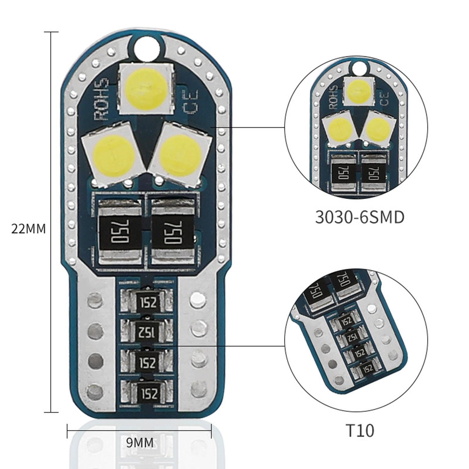 2Pcs W5W T10 194 168 DC12V LED Lights Bulb Dome Lights Map Light White Light