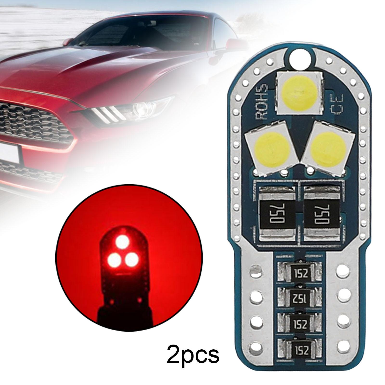 2Pcs W5W T10 194 168 DC12V LED Lights Bulb Dome Lights Map Light Red Light