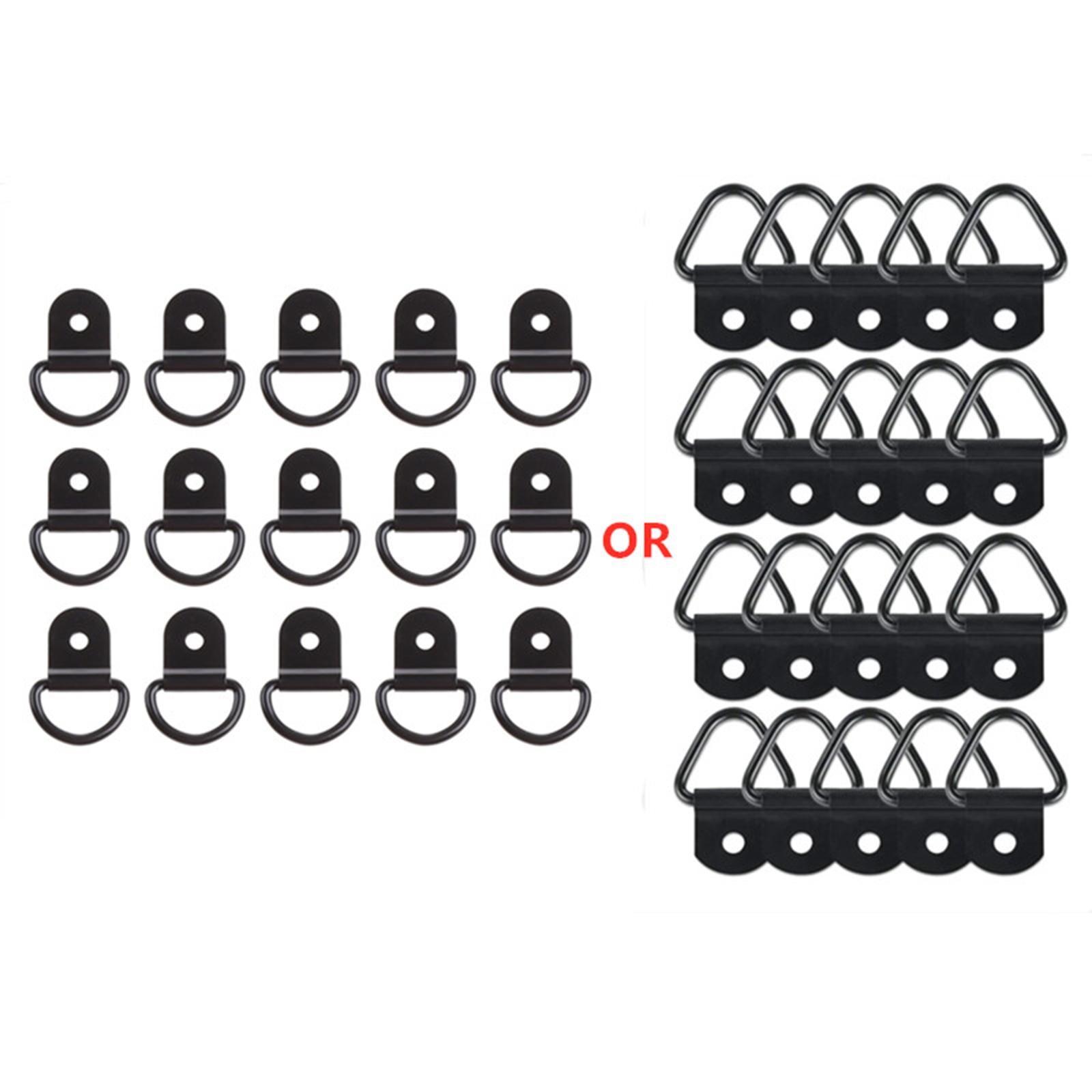 10x D Shape Tie Down Anchors Black Stainless Steel for Trailers Cargo