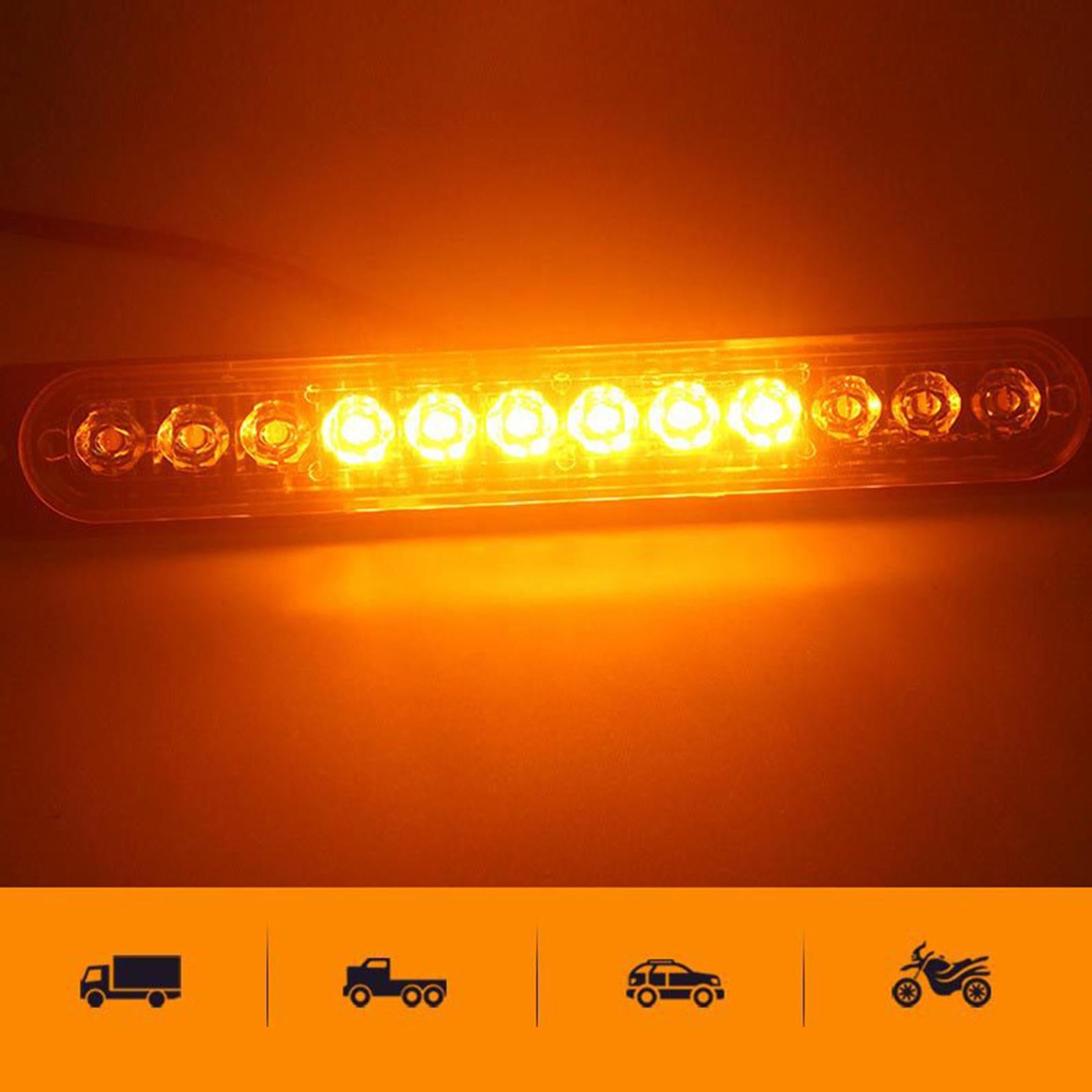 12V 24V Cars 12LED Strobe Beacon Warning Light for Truck All Yellow Light