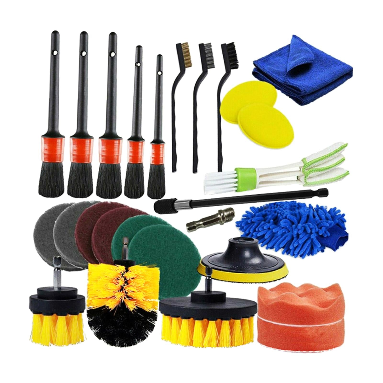 26Pcs Car Detailing Brushes Kit for Tire Rim Fenders Exterior Interior Clean