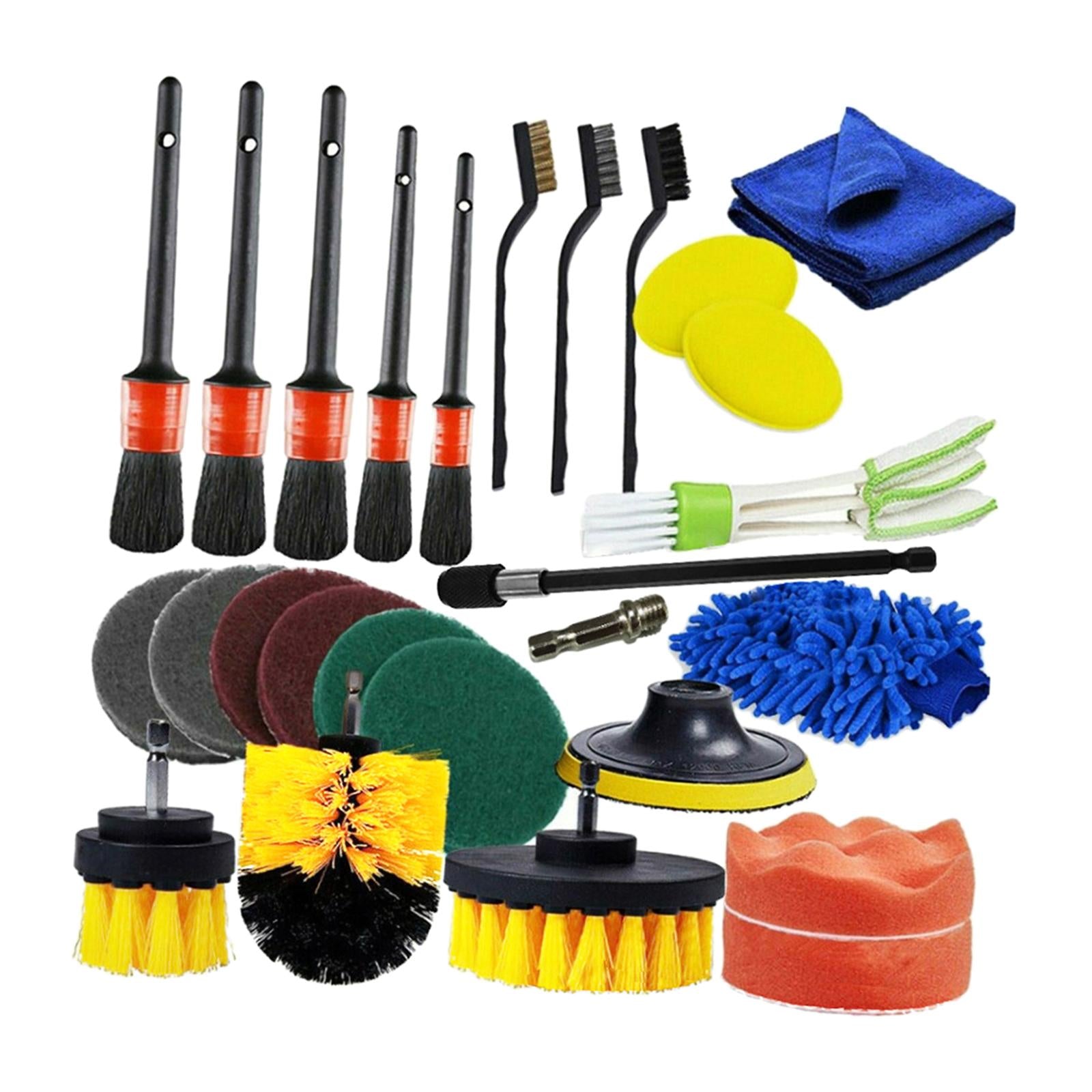 26Pcs Car Detailing Brushes Kit for Tire Rim Fenders Exterior Interior Clean