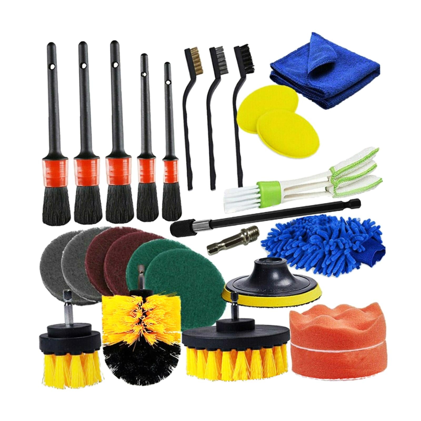 26Pcs Car Detailing Brushes Kit for Tire Rim Fenders Exterior Interior Clean