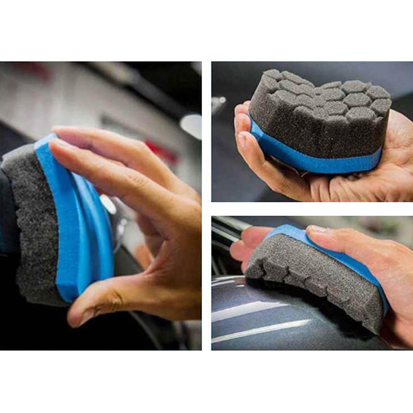 2Pcs Car Wash Sponge Maintenance Auto Care Wax Foam Polishing Kitchen Brush