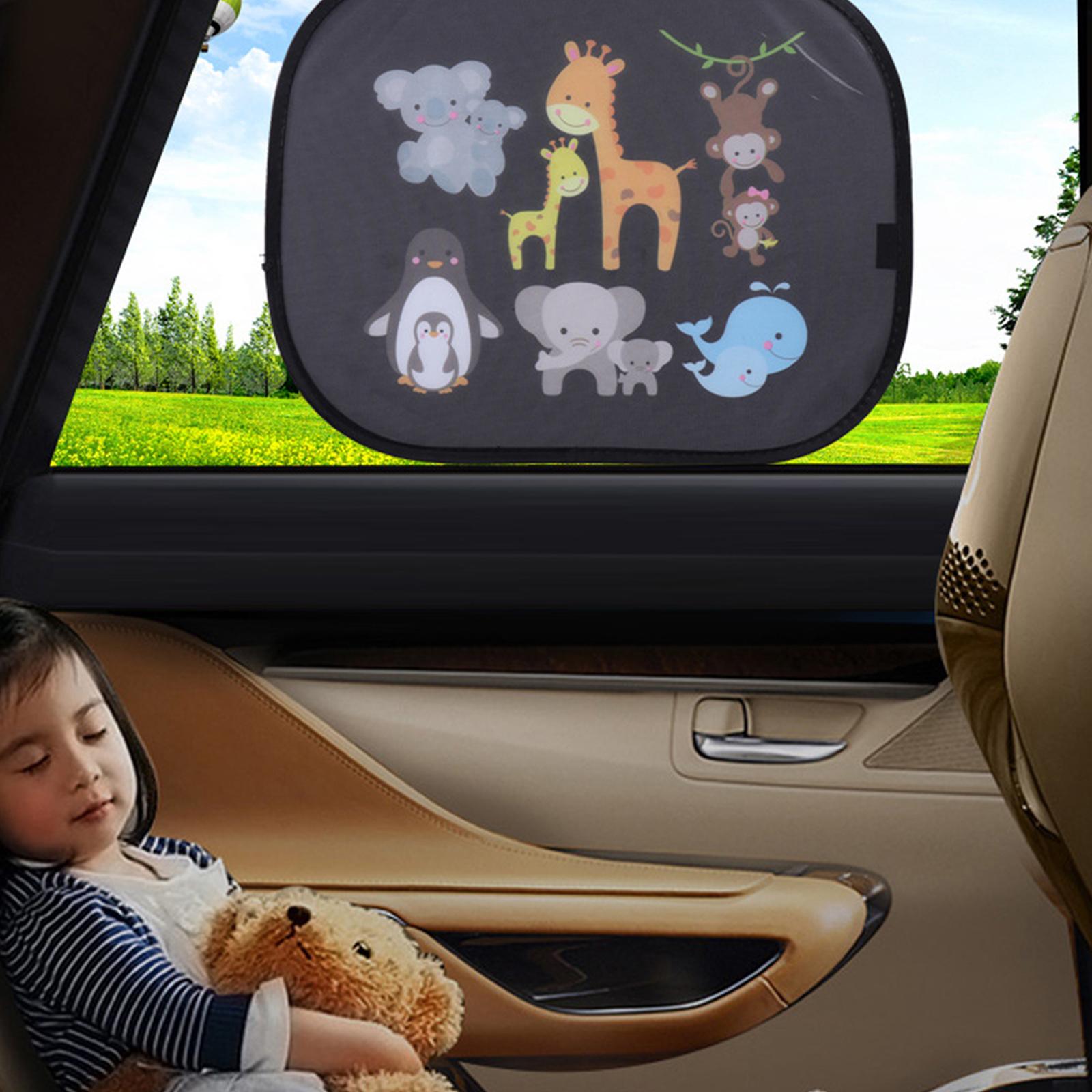 2 Pack Cartoon Car Sunshade Side Window Windscreen 44x36cm Universal