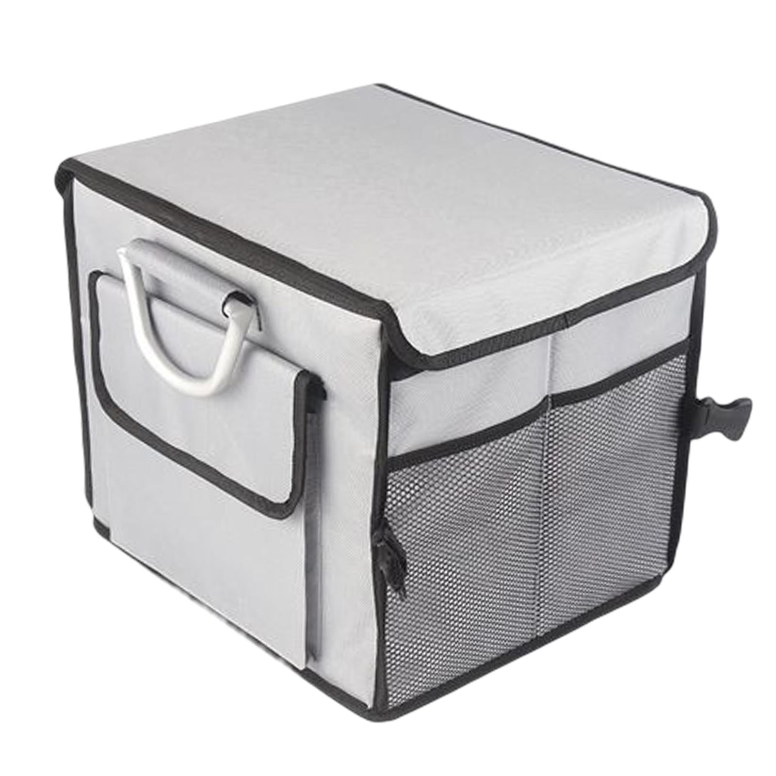 28L Oxford Fabric Collapsible Car Cargo Storage Organizer Grey