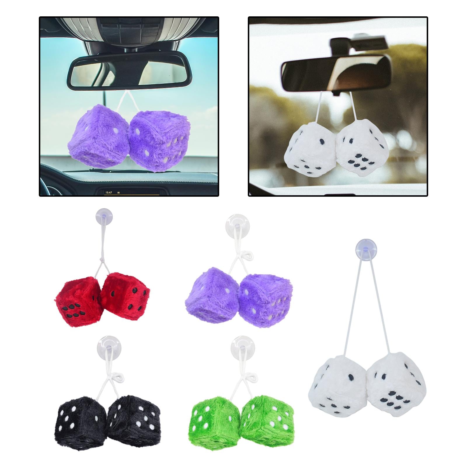 2Pcs Mirror dices Soft Hanging dices Model for Ornament Decoration white