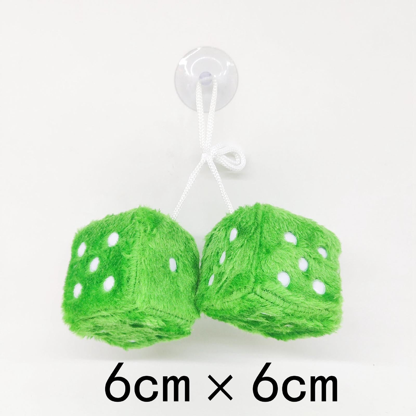 2Pcs Mirror dices Soft Hanging dices Model for Ornament Decoration green