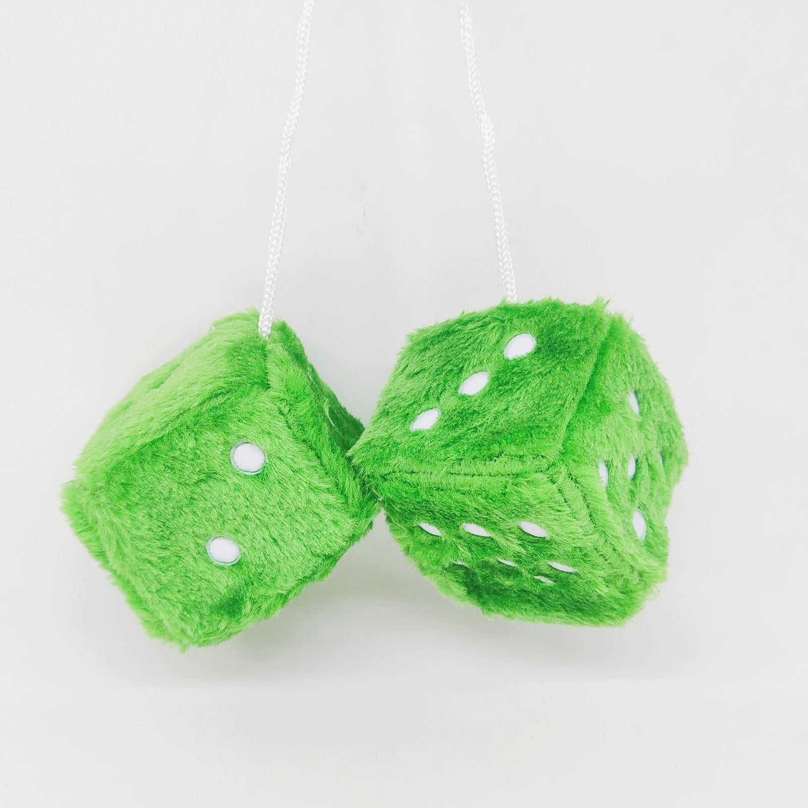 2Pcs Mirror dices Soft Hanging dices Model for Ornament Decoration green