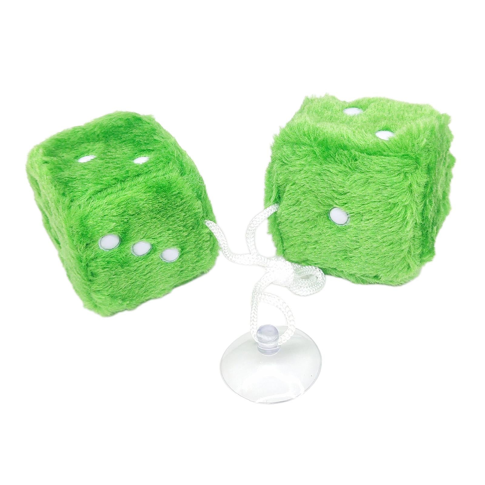 2Pcs Mirror dices Soft Hanging dices Model for Ornament Decoration green