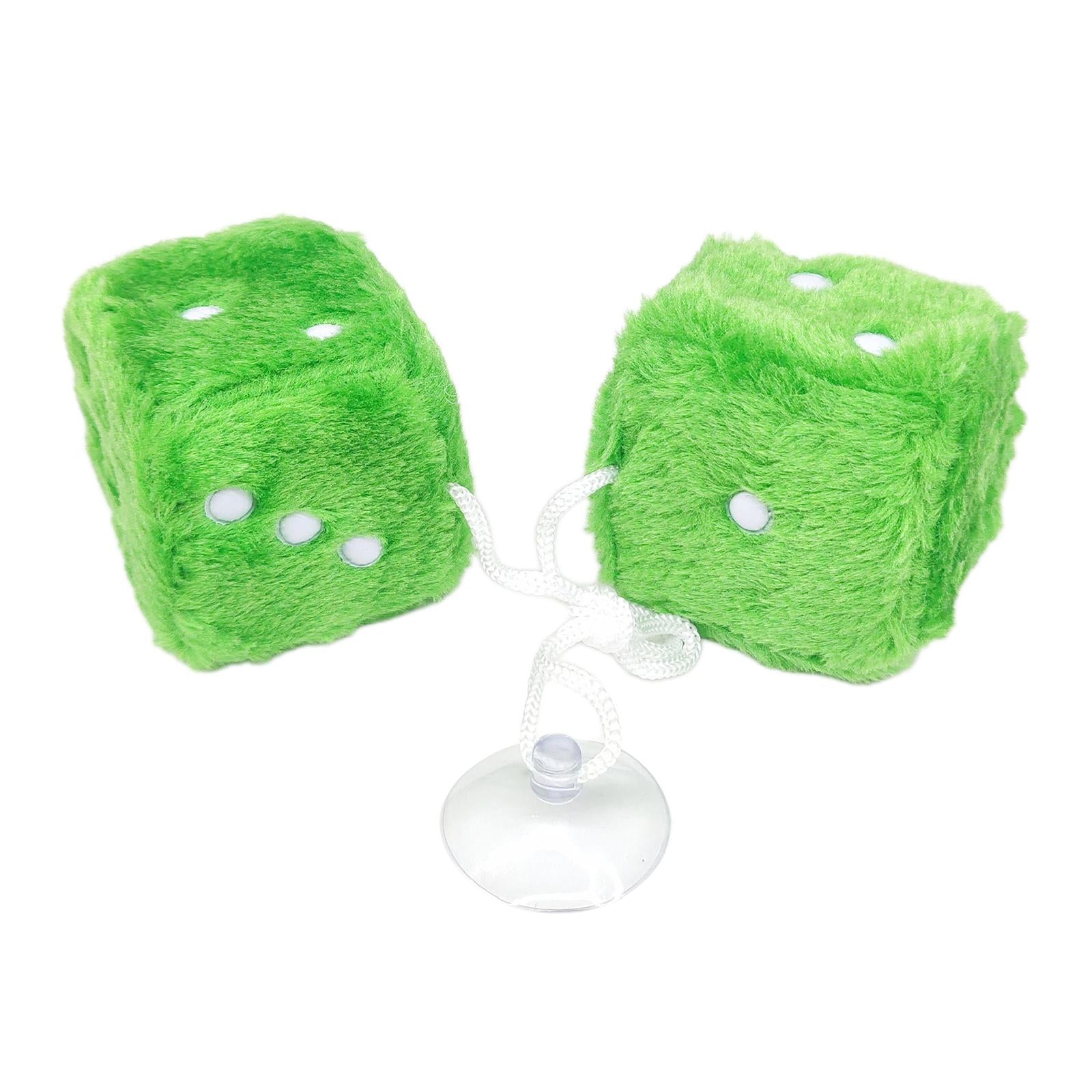 2Pcs Mirror dices Soft Hanging dices Model for Ornament Decoration green