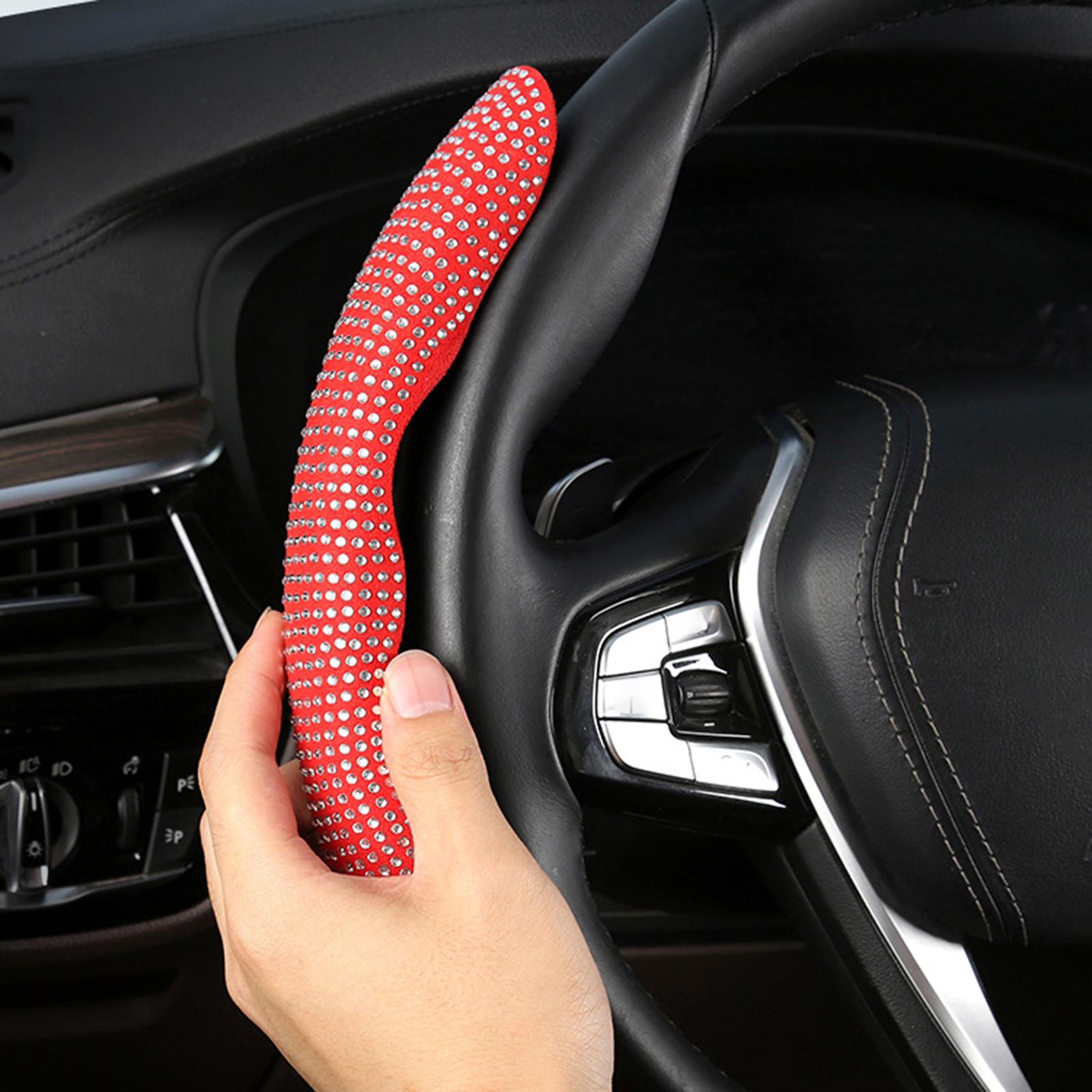 2Pcs Steering Wheel Covers Non Slip Durable for Diameter 38cm Truck Red white