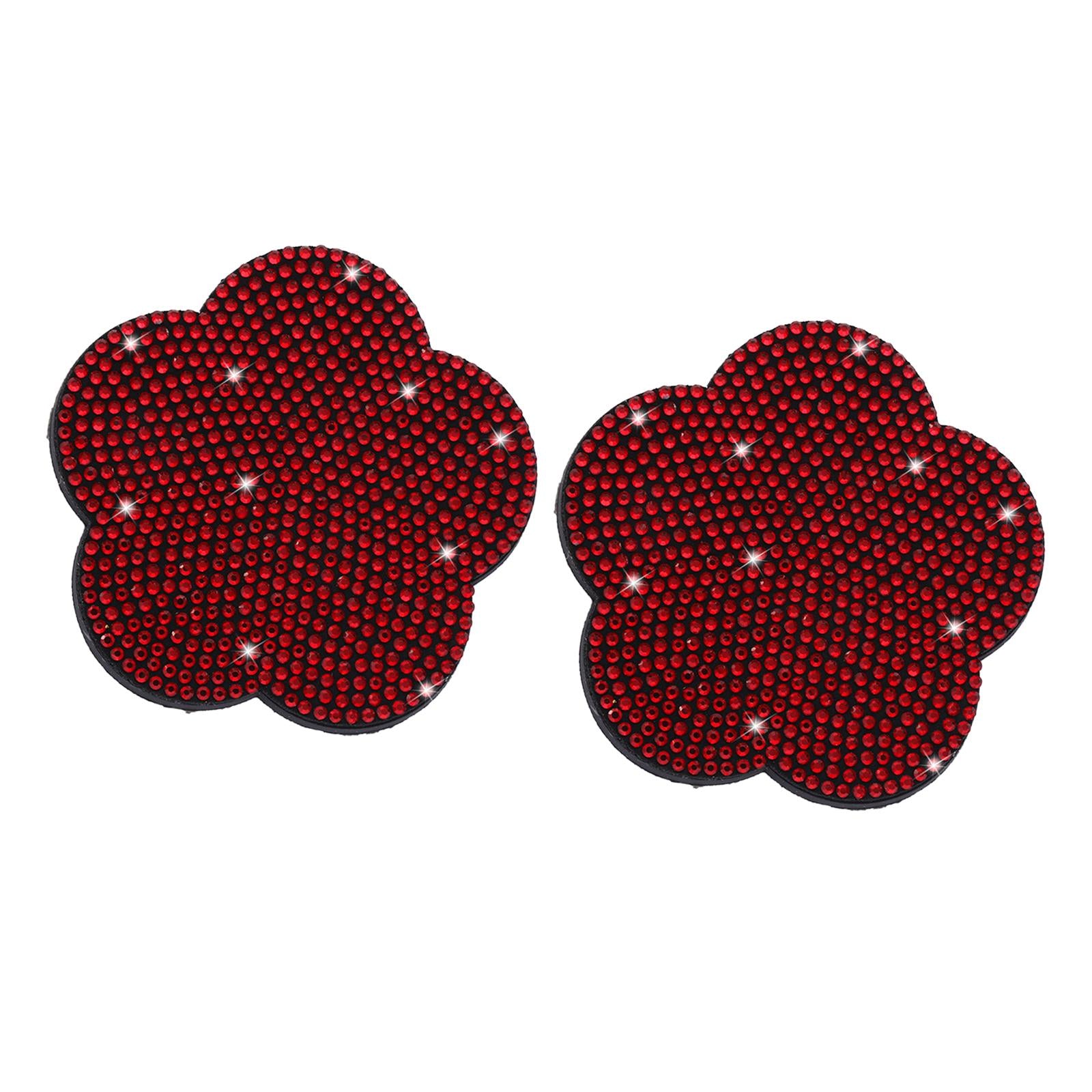 2 Pieces Car Coaster Water Cup Bottle Holder Pad Mat for Women Men Red