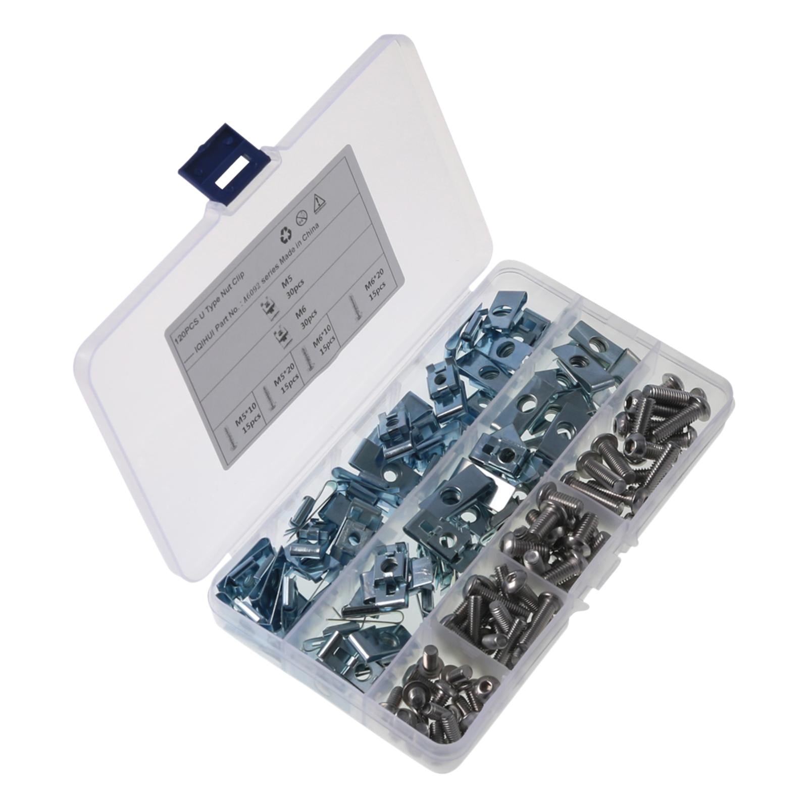 120Pcs Screw Nut Clip Set Accessory Mounting for Automotive Tractor